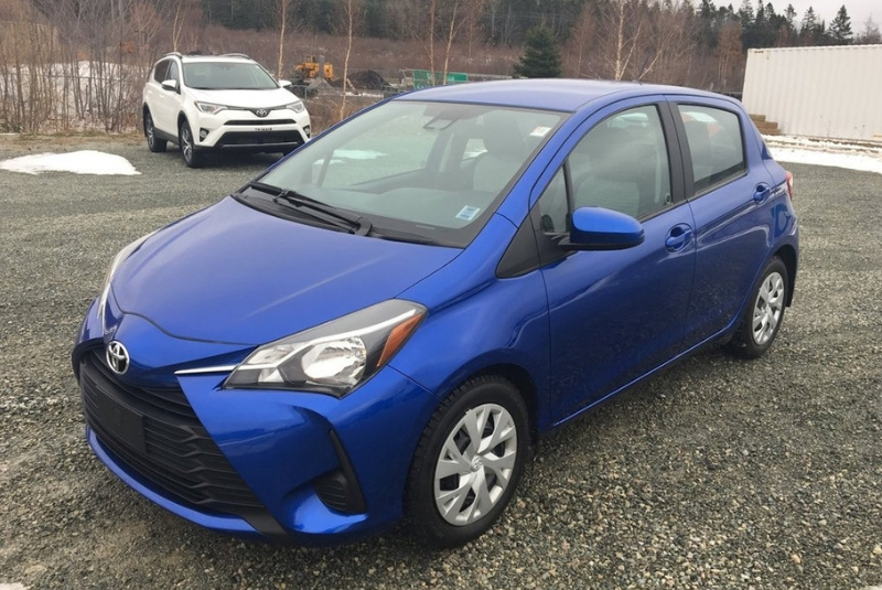 2019 Blue Toyota Yaris Hatchback Parked for Cheapest Cars in Canada for 2019